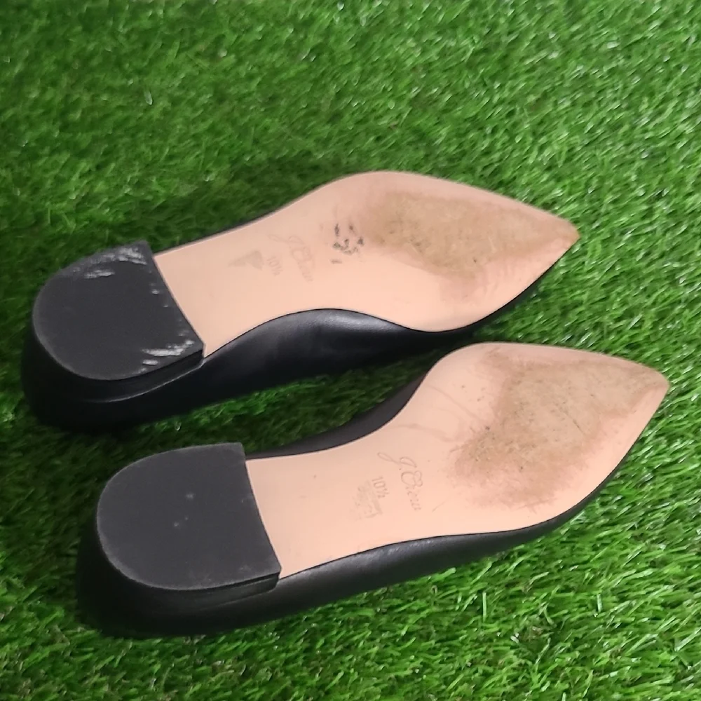 Black Leather Women's Flats